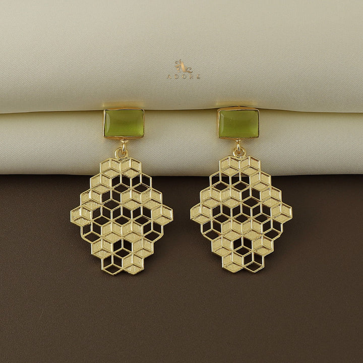 Golden Honeycomb Earring