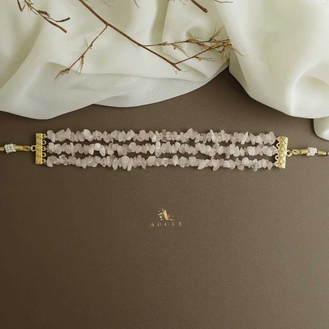 Lavendria 3 Layer Raw Stone Choker