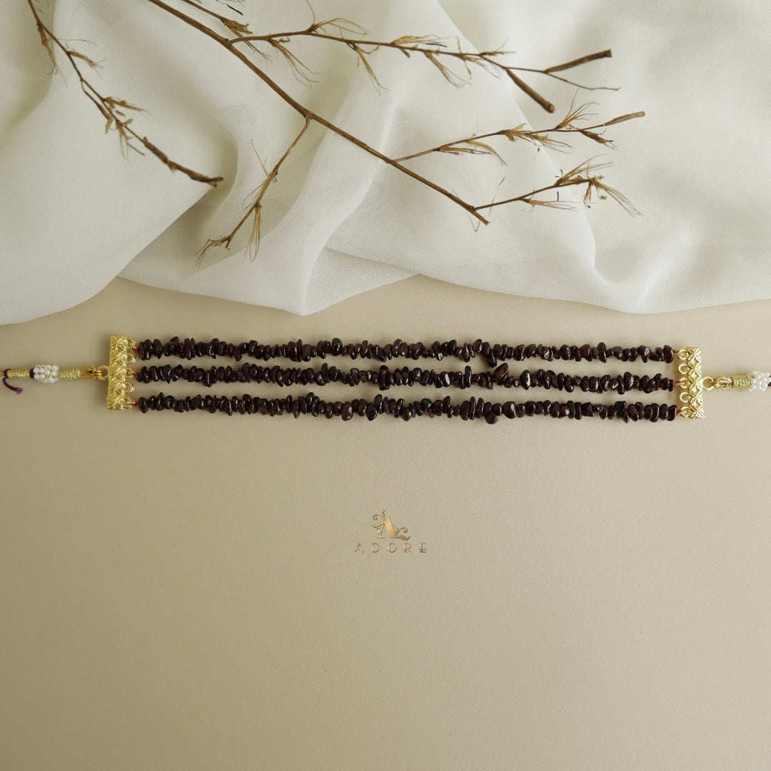 Lavendria 3 Layer Raw Stone Choker