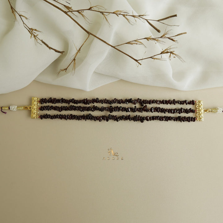 Lavendria 3 Layer Raw Stone Choker