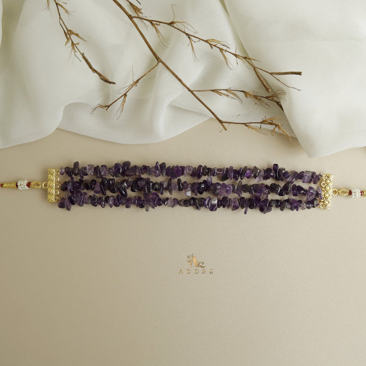 Lavendria 3 Layer Raw Stone Choker