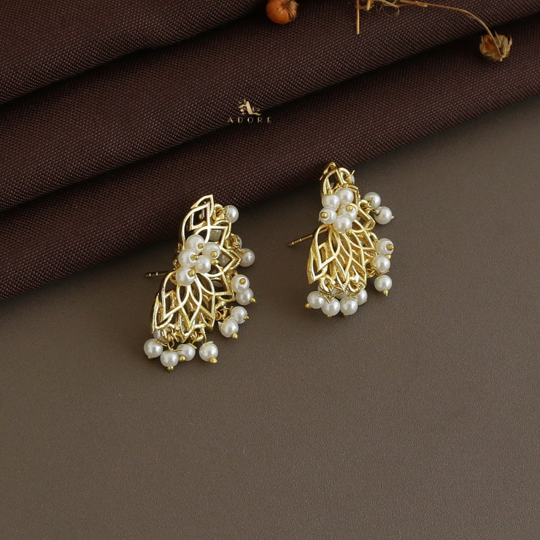 Dhana Golden Lotus Pearl Earring