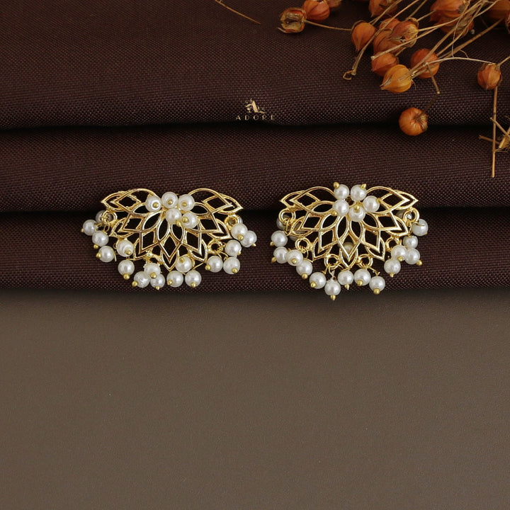 Dhana Golden Lotus Pearl Earring