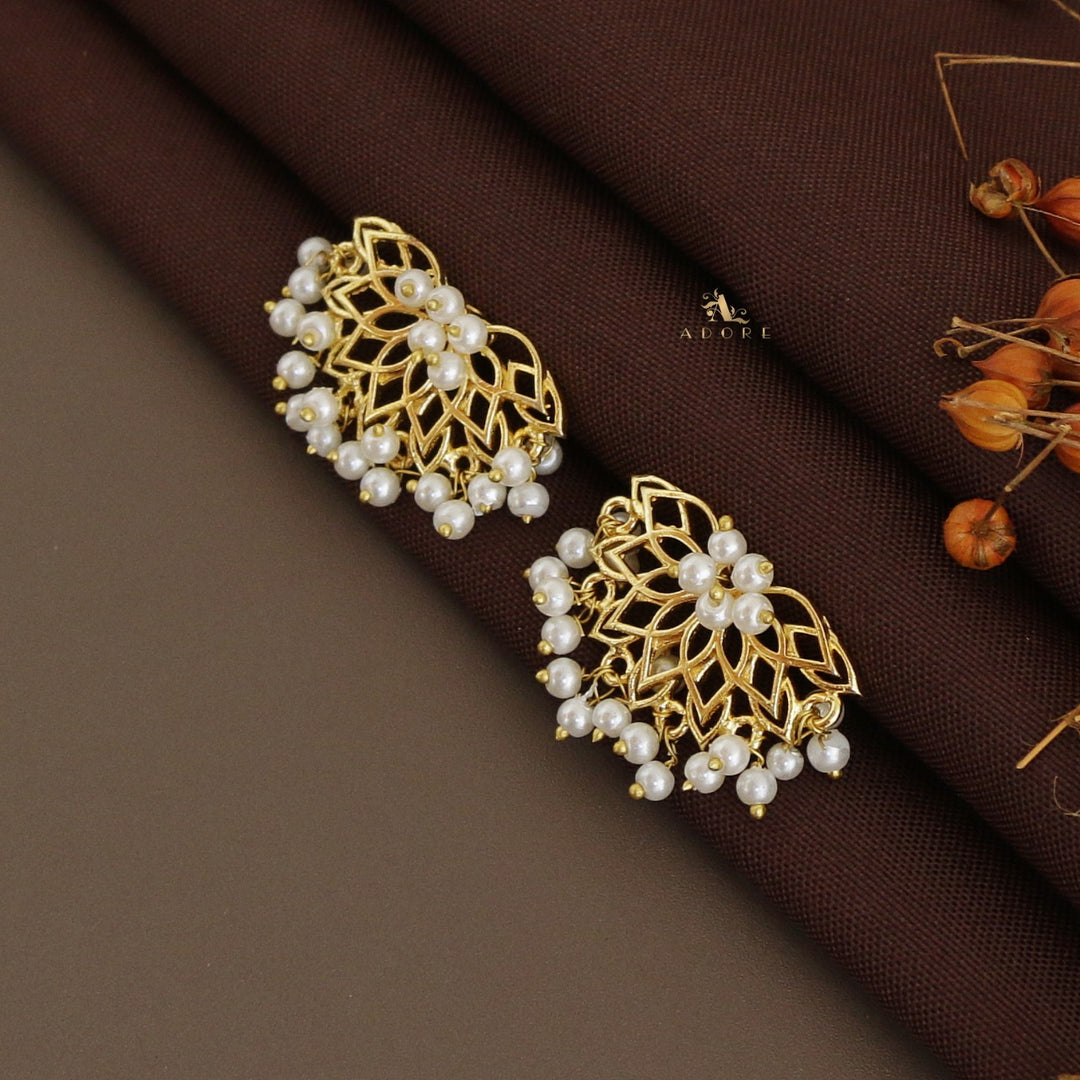 Dhana Golden Lotus Pearl Earring