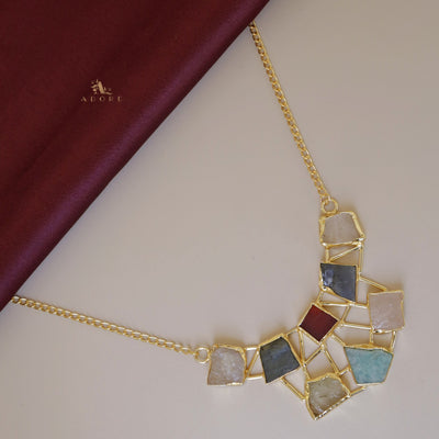 Multicolour Araiza Raw Stone Neckpiece