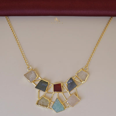 Multicolour Araiza Raw Stone Neckpiece