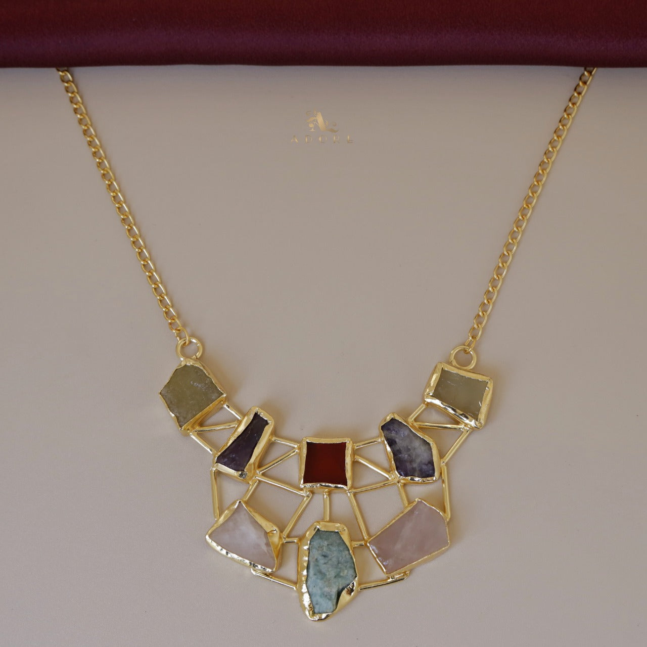 Multicolour Araiza Raw Stone Neckpiece