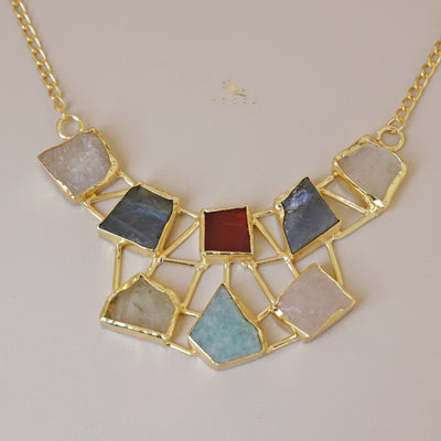 Multicolour Araiza Raw Stone Neckpiece