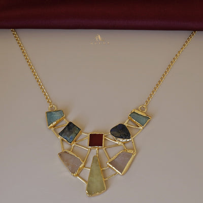 Multicolour Araiza Raw Stone Neckpiece