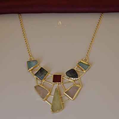 Multicolour Araiza Raw Stone Neckpiece