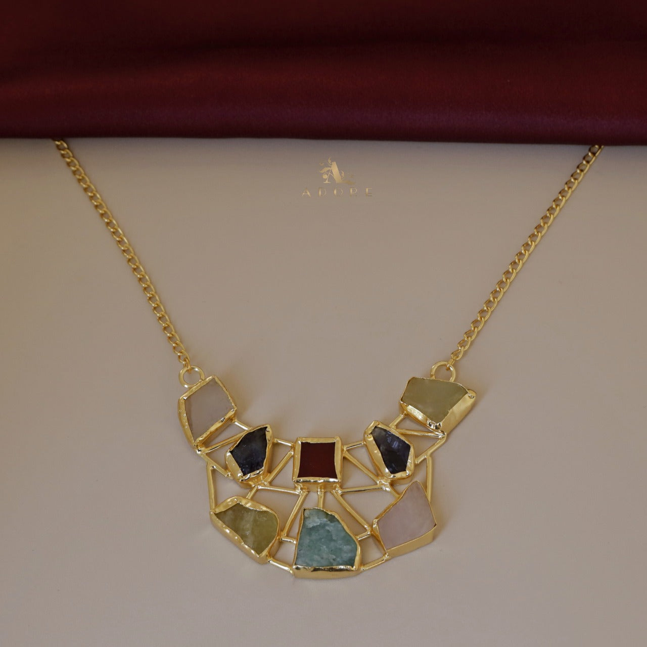 Multicolour Araiza Raw Stone Neckpiece