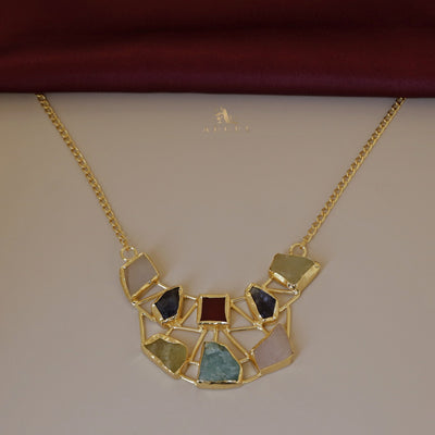 Multicolour Araiza Raw Stone Neckpiece