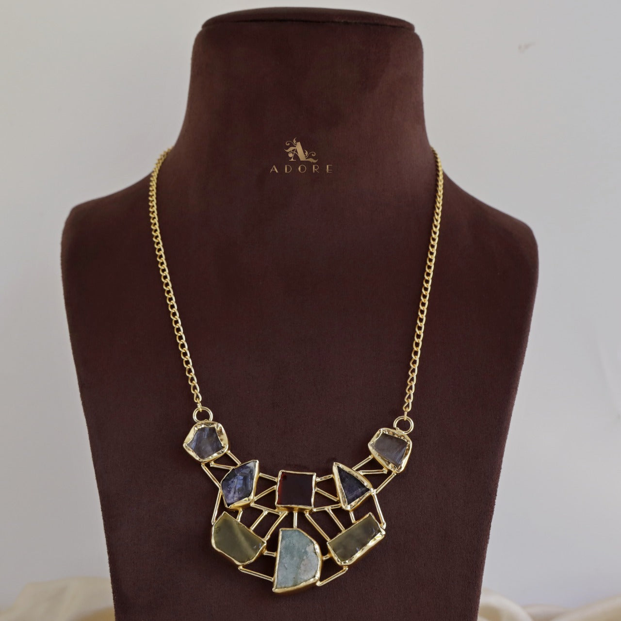 Multicolour Araiza Raw Stone Neckpiece