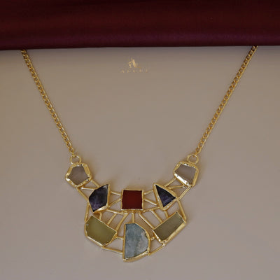 Multicolour Araiza Raw Stone Neckpiece