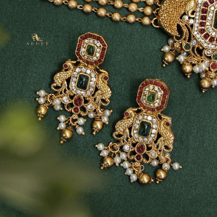 Kaikeyi Gold Ball Choker With Earring