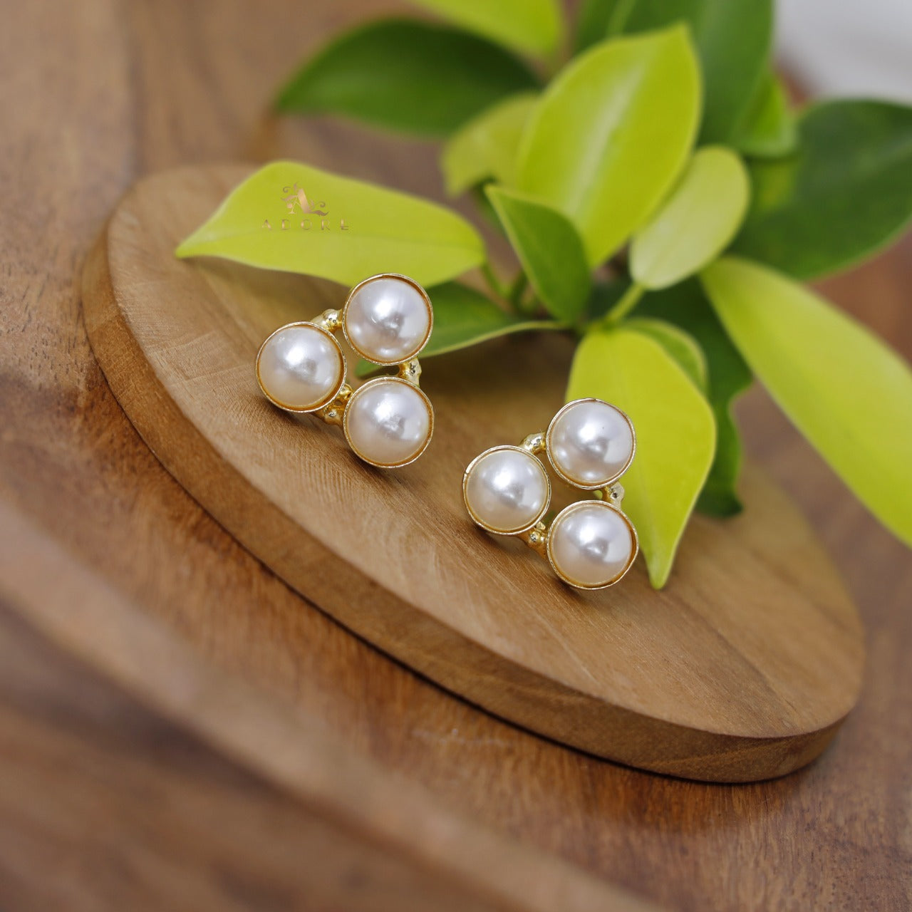 3 pearl clearance cluster earrings