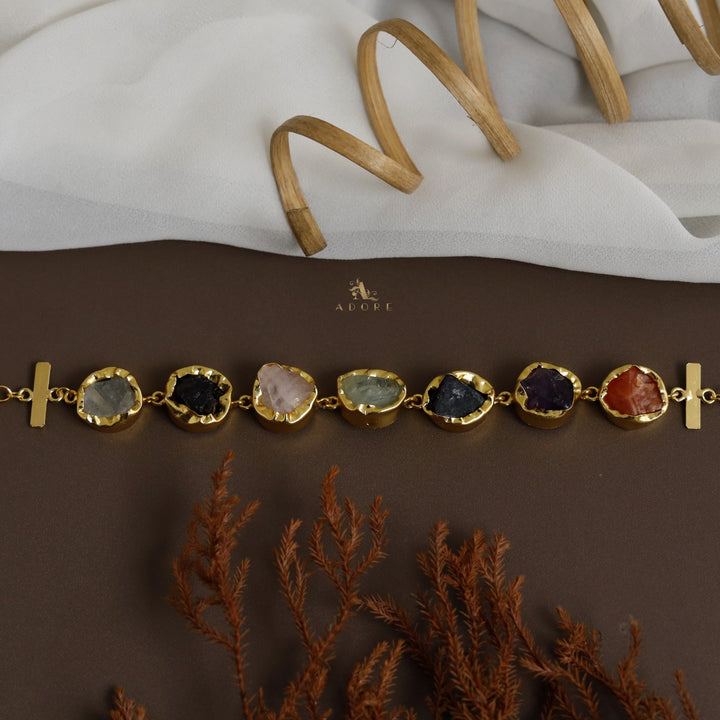 Mridula Golden One Layer 7 Stone Choker