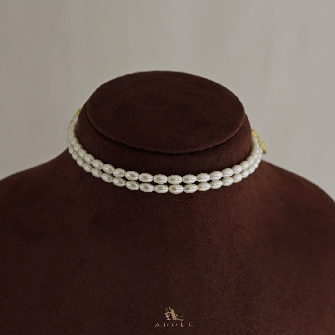 Rice Pearl 2 Layer Choker