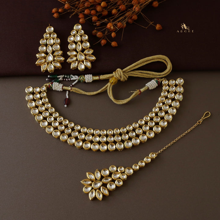 Mahalakshmi Kundan Neckpiece With Earring + Tikka