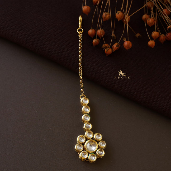 Nalandha  Kundan Neckpiece With Earring + Tikka