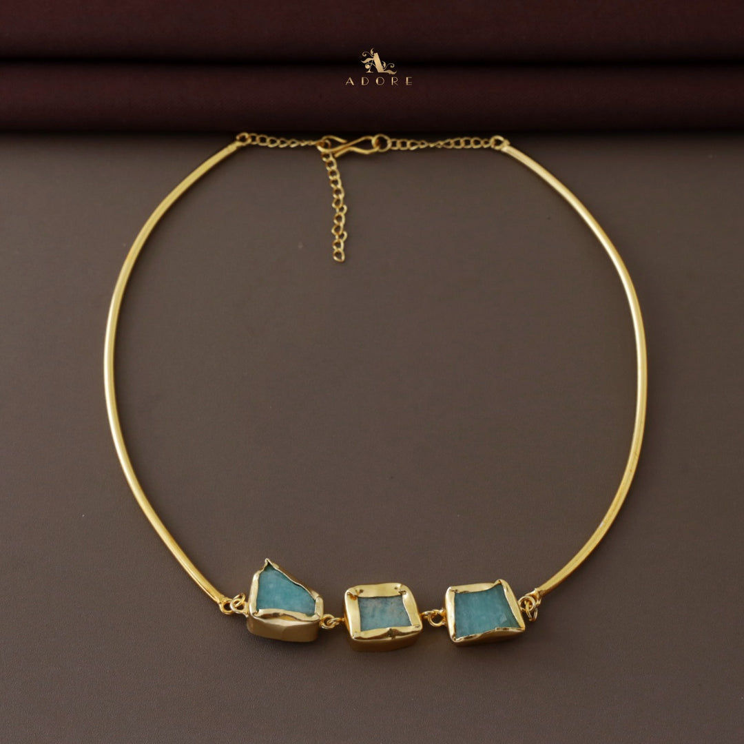 Golden 3 Raw Stone Neck Cuff