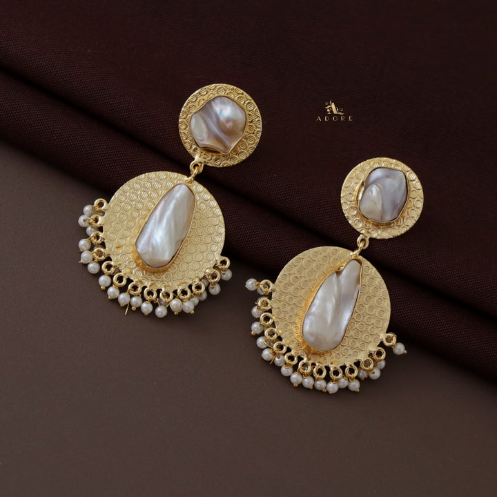 Dual Golden Circle Baroque Earring