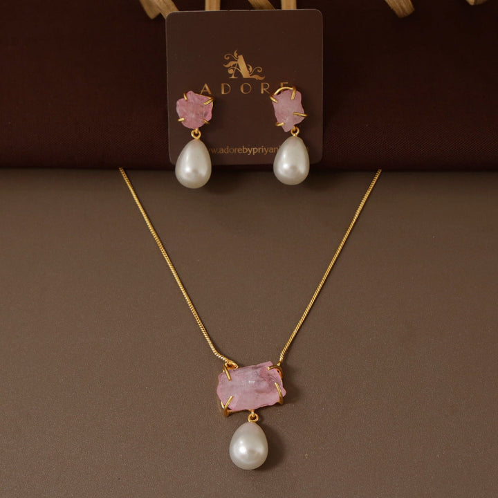 Jaime Dyed Stone Pearl Neckpiece With Earring