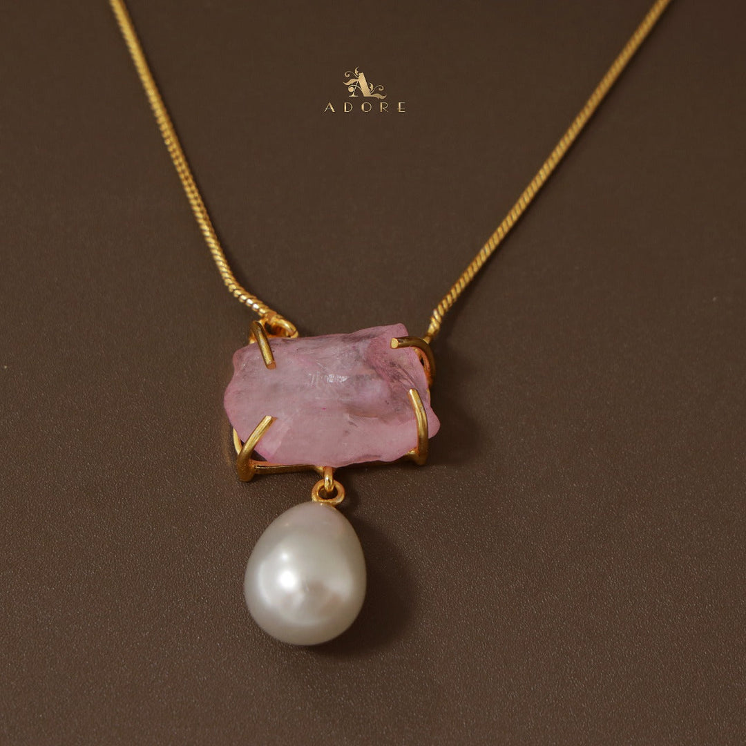 Jaime Dyed Stone Pearl Neckpiece With Earring
