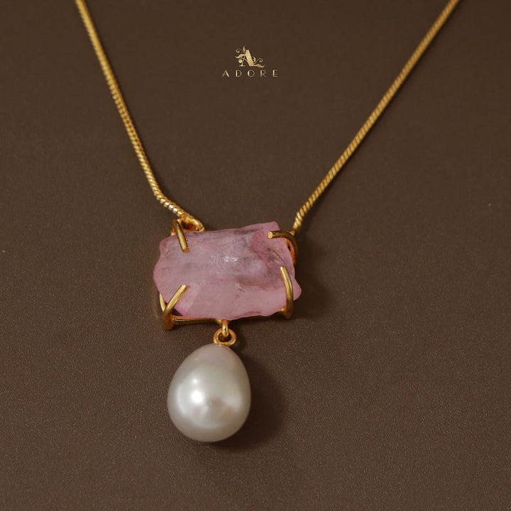 Jaime Dyed Stone Pearl Neckpiece With Earring