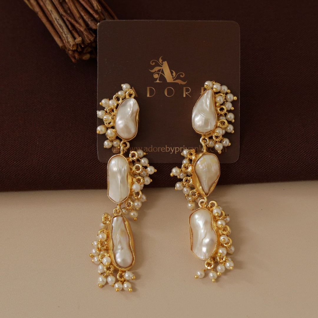 Pearly Baroque 3 Drop Earring