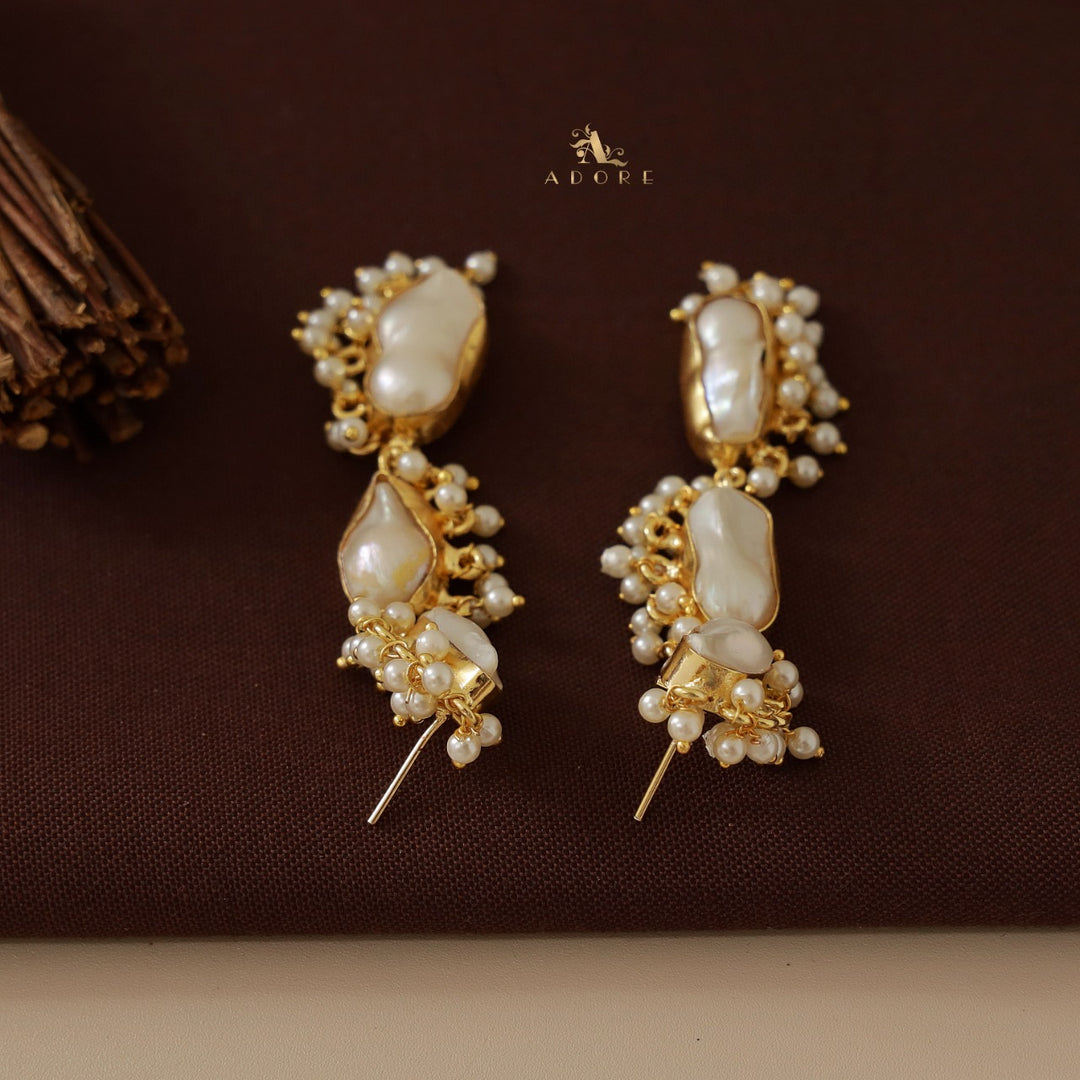 Pearly Baroque 3 Drop Earring