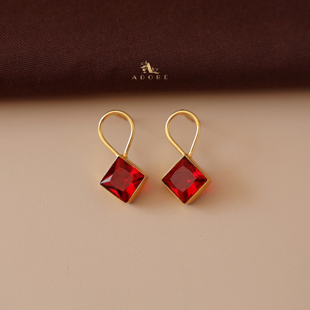 Adorn Diamond Drop Glossy Neckpiece With Earring