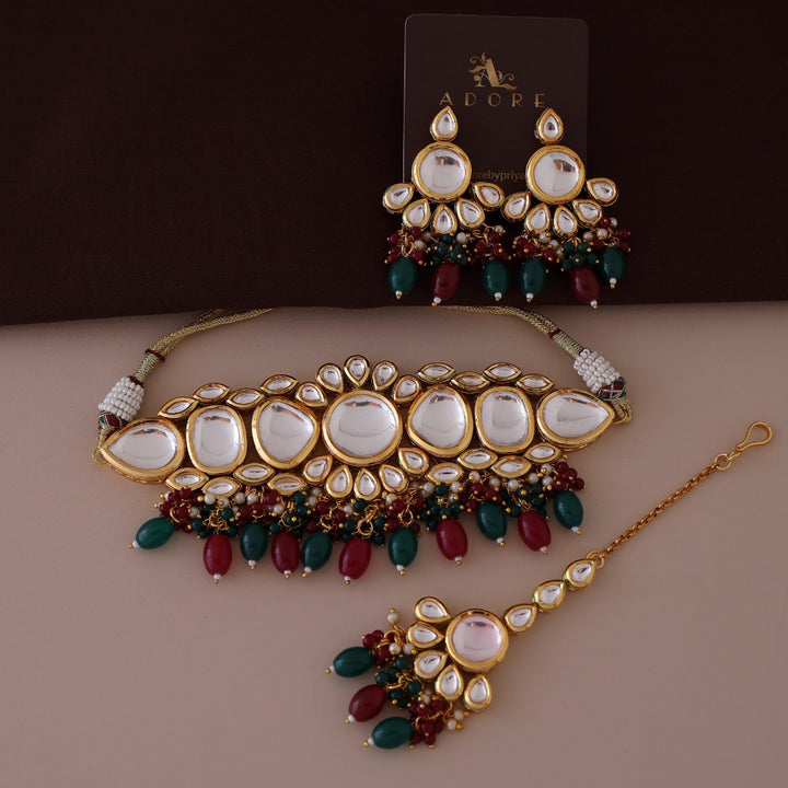 Jaanviya Kundan Choker Bridal Set
