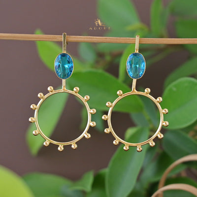 Misti Dotted Circle Glossy Earring