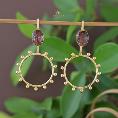 Misti Dotted Circle Glossy Earring