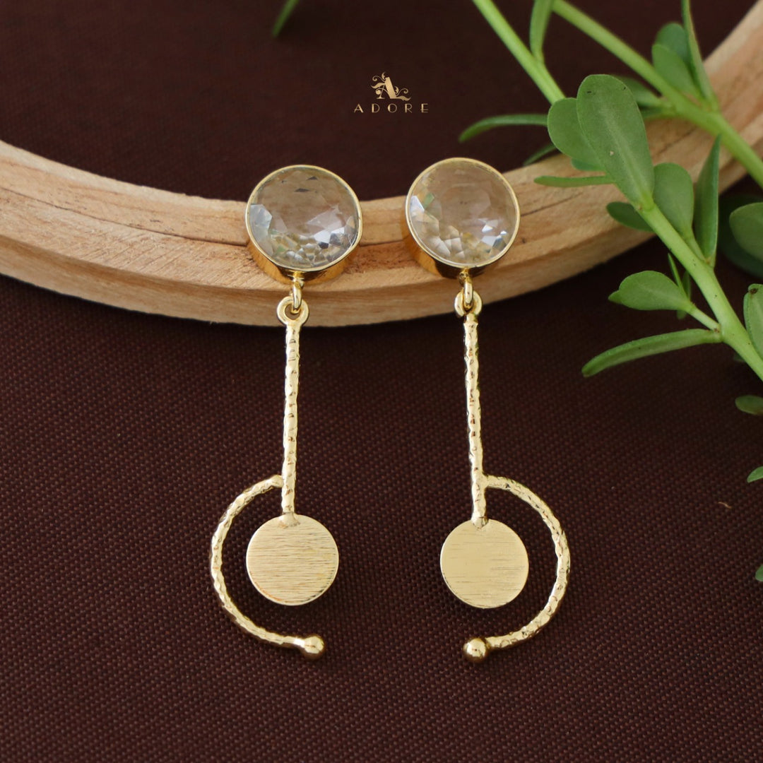 Textured Half Pendulum Glossy Earring