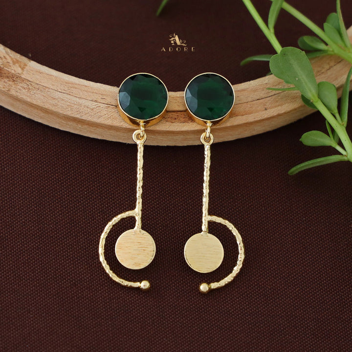 Textured Half Pendulum Glossy Earring
