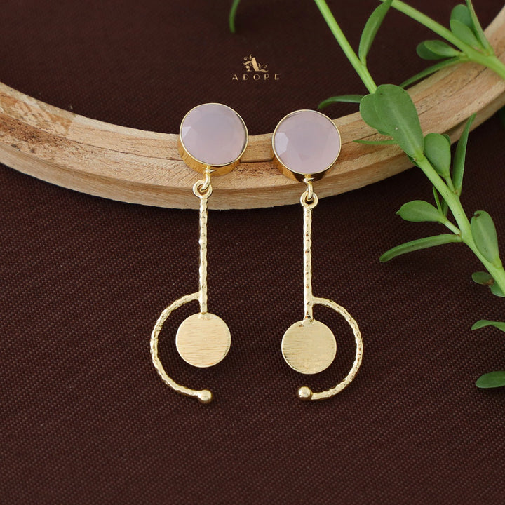 Textured Half Pendulum Glossy Earring
