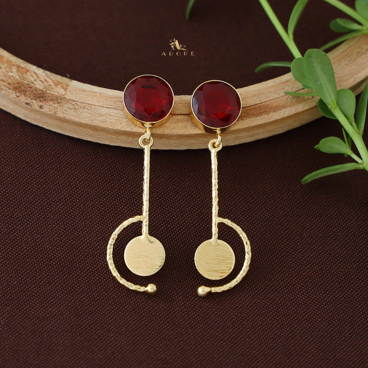 Textured Half Pendulum Glossy Earring