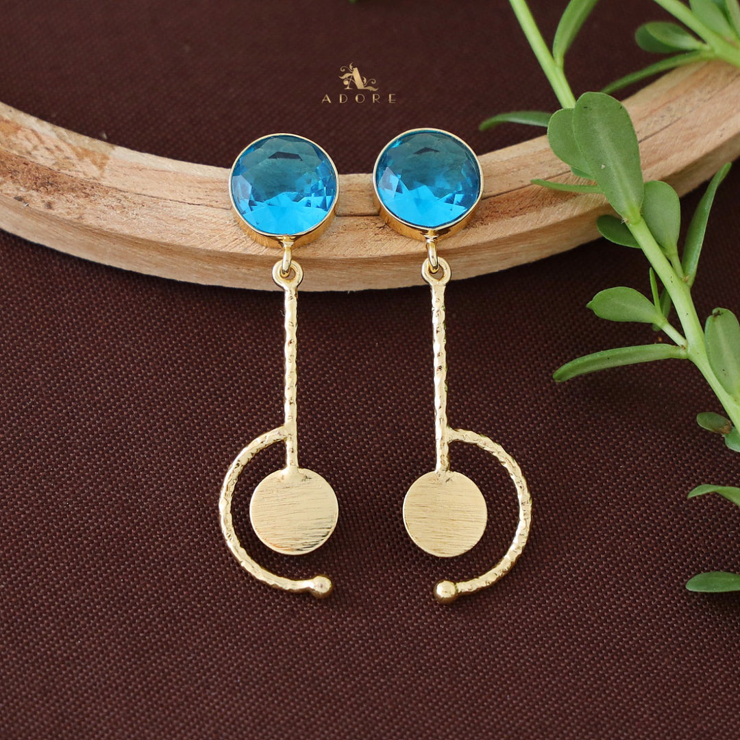 Textured Half Pendulum Glossy Earring