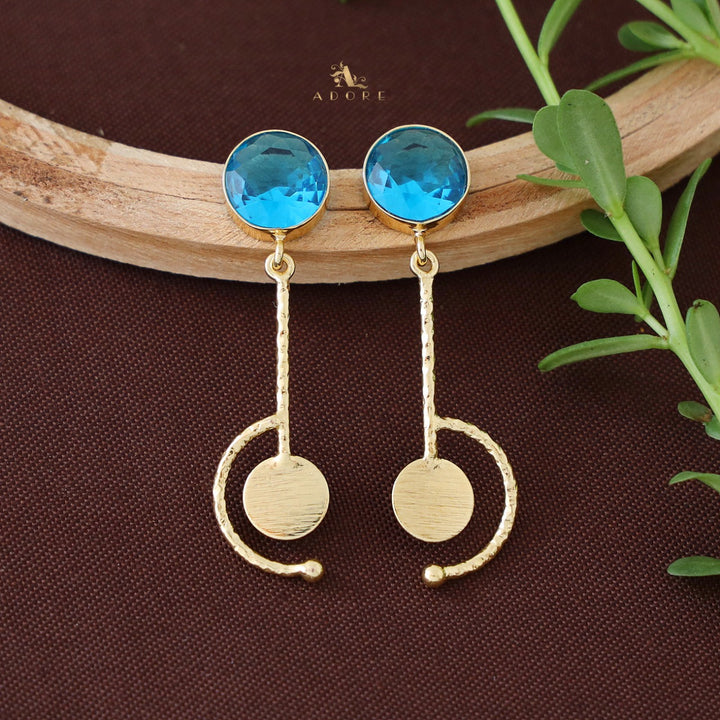 Textured Half Pendulum Glossy Earring