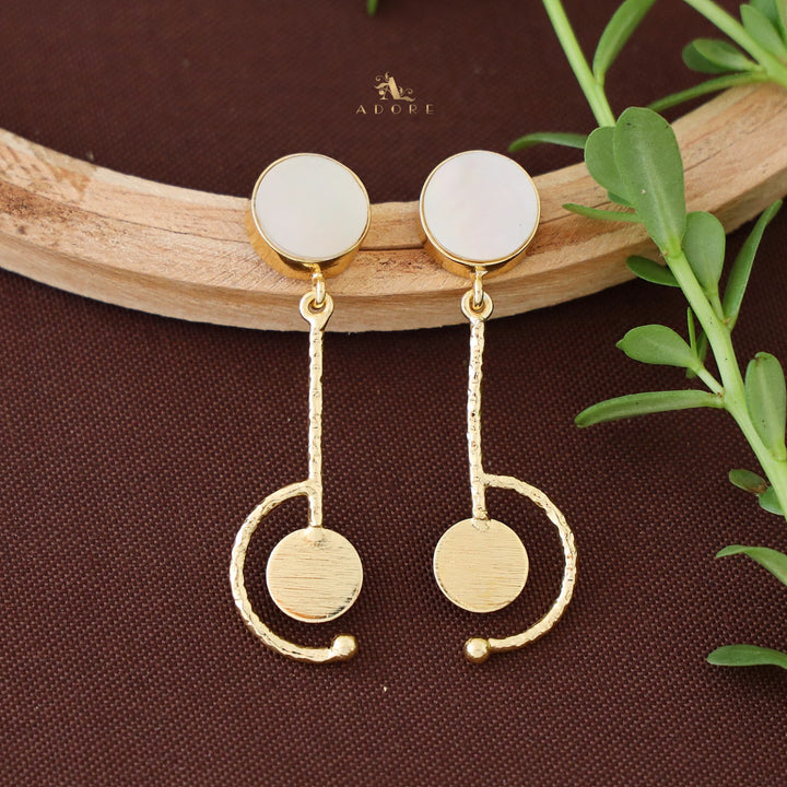 Textured Half Pendulum Glossy Earring