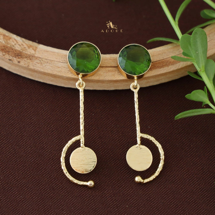 Textured Half Pendulum Glossy Earring