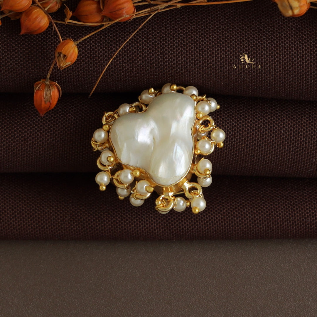 Drizza Cluster Pearl Baroque Ring