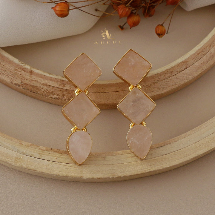 Akshita Raw Stone 2 Diamond Drop Earring