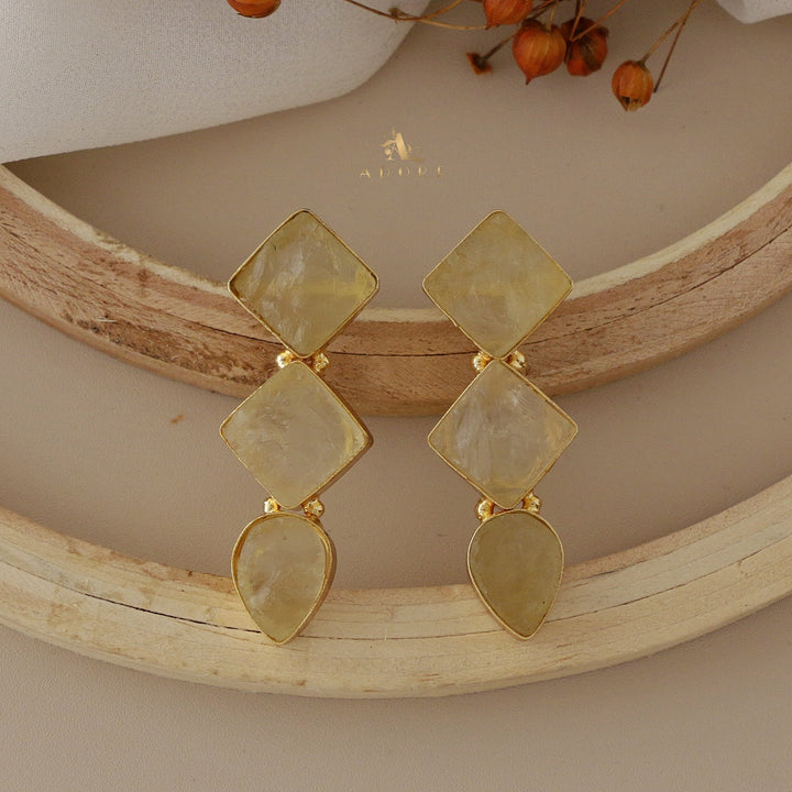 Akshita Raw Stone 2 Diamond Drop Earring
