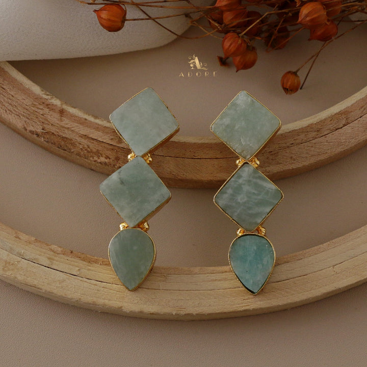 Akshita Raw Stone 2 Diamond Drop Earring