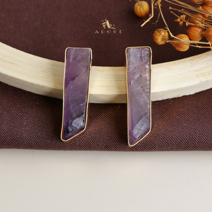 Multicolour Aanshi Raw Stone Neckpiece With Earring