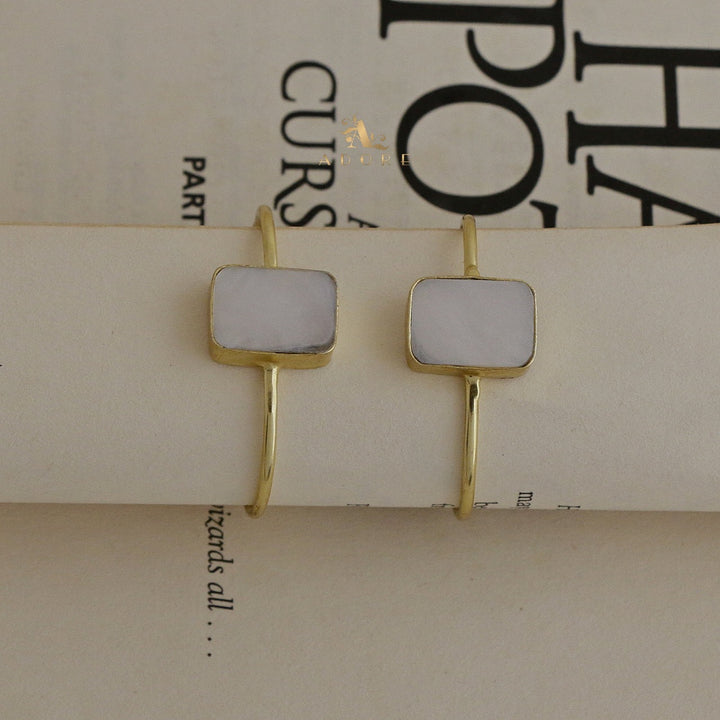 Lima Rectangle Glossy Hoop Earring