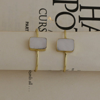 Lima Rectangle Glossy Hoop Earring